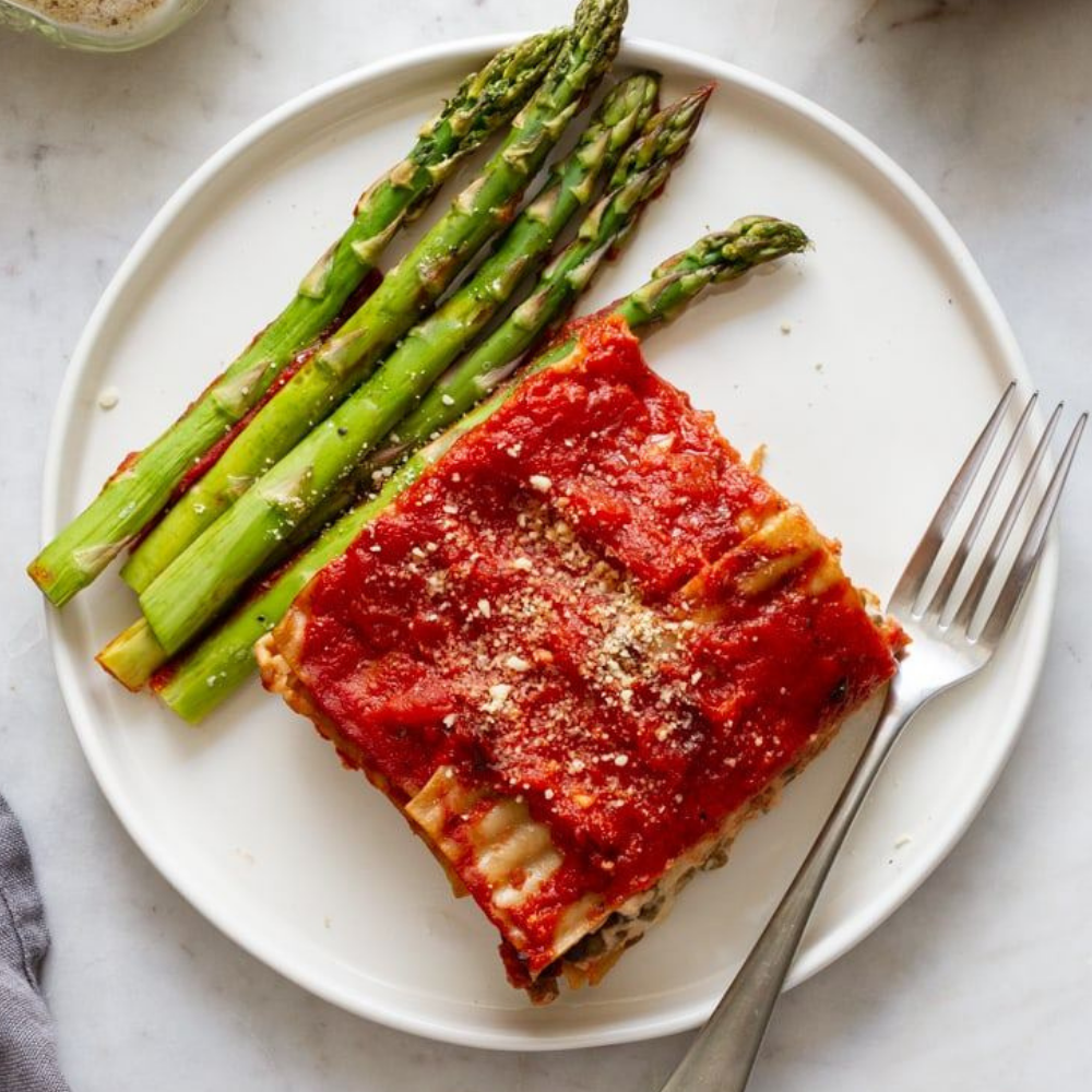 Meat Lasagna with a Vegetable Side